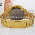 Gold plated black and white face stainless steel wholesale china watch